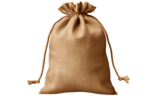 AI generated Isolated Burlap Bag on Transparent Background Generative AI png