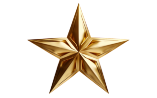 AI generated Gold Star on Transparent Background png