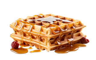 AI generated Clean Design Waffle with Transparent Isolation Generative AI png