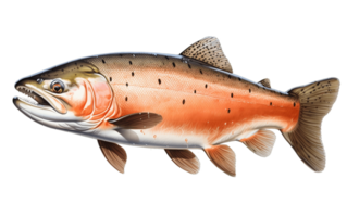 AI generated Transparent Background Salmon Isolated Generative AI png