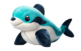 ai gerado transparente fundo orca recheado animal brinquedo isolado generativo ai png