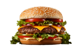 ai generado hamburguesa en transparente fondo, png formato