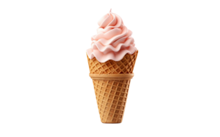 AI generated Ice Cream Cone on Transparent Background, PNG format