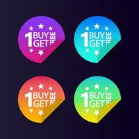 Buy 1 Get 1 Red Label Icon Vector Design.