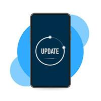 Data update or synchronize with bar process. Update on laptop and smartphone. vector