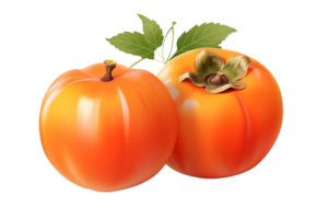 AI generated Vibrant Persimmon Fruit on Transparent background png