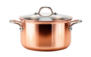 AI generated Polished Copper Pot on Transparent background png