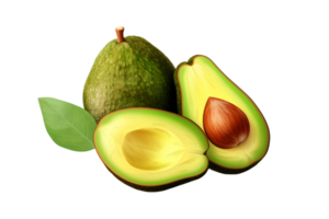 ai generado delicioso aguacate en transparente antecedentes png