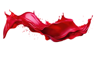 AI generated Red Color Splash on Transparent background png