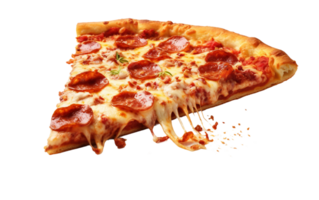 ai genererad pizza skiva på transparent bakgrund, png formatera