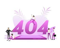 404, great design for any purposes. Flat style people. Internet network vector