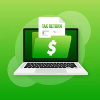 Flat icon. Tax return, great design for any purposes. File management. Business icon vector