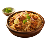 ai generiert realistisch Biryani, auf transparent Hintergrund. png