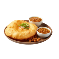 AI generated Realistic Chole Bhature, on transparent background. png