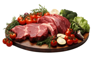 AI generated Meat and Veggies on Transparent Background png