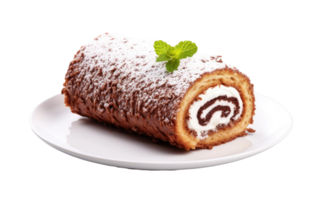 AI generated Delicious Swiss Roll on Transparent background png