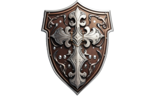 AI generated Medieval Crusader Knight Shield on Transparent background png