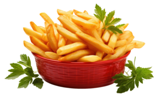 AI generated Crunchy French Fries on Transparent background png