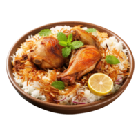 AI generated Realistic Biryani, on transparent background. png