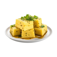 ai généré délicieux dhokla plat, sur transparent Contexte. png