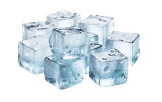 ai généré pétillant la glace cubes sur transparent Contexte png