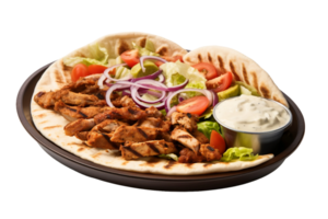 ai generato eleggibile pollo shawarma presentazione su trasparente sfondo png