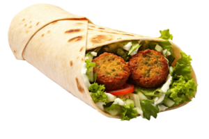 AI generated Savory Falafel Wrap Meal on Transparent Background png