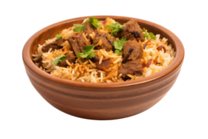 AI generated Savory Lamb Biryani Delight on Transparent Background png