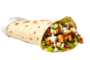 AI generated Flavorful Chicken Shawarma Platter on Transparent Background png