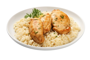 AI generated Savory Chicken and Rice on Transparent Background png