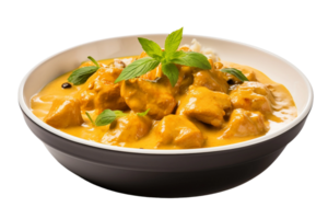 ai gerado delicioso frango Curry em transparente fundo png