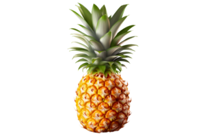 AI generated Vibrant Pineapple Illustration on Transparent background png