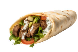 AI generated Savory Greek Gyro Delight on Transparent Background png
