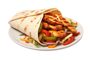 ai gegenereerd kip fajitas Aan transparant achtergrond png