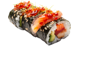 ai generado vibrante Sushi plato en transparente antecedentes png