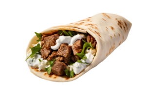AI generated Gourmet Lamb Gyro on Transparent Background png