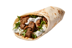 ai genererad gourmet lamm gyro på transparent bakgrund png