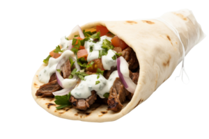 AI generated Delicious Lamb Gyro on Transparent Background png