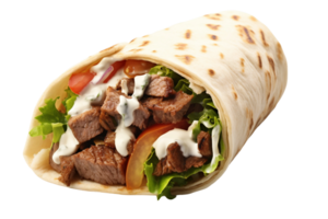 AI generated Mouthwatering Gyro Treat on Transparent Background png