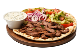 AI generated Mouthwatering Beef Gyro Feast on Transparent Background png