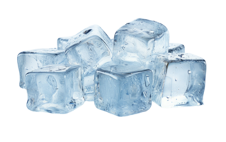 AI generated Shimmering Ice Cubes on Transparent background png