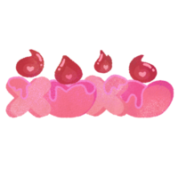 Valentine Cute Candle xoxo Shape For Valentine's Day png