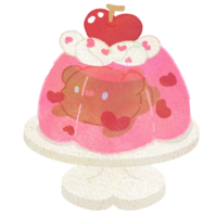 Valentine Cute Jelly Into Teddy on a Plate For Valentine's Day png