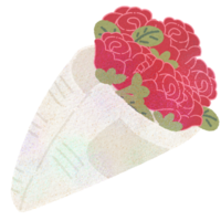 Valentine's Cute Bouquet Of Roses For Valentine's Day png
