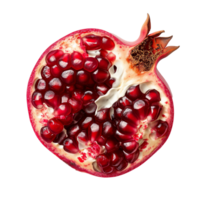 AI generated A singular fresh pomegranate seed isolated on a transparent background png