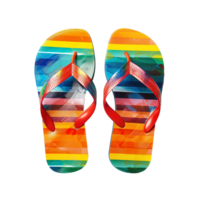 AI generated A pair of flip flops isolated on a transparent background png