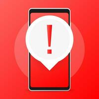 Alert message mobile notification. Danger error alerts. vector