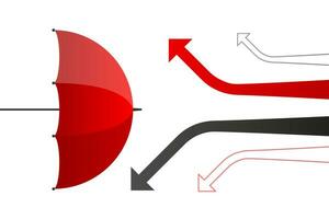 Wealth protection. Protection marketing crash. Investment stock in market downturn. Vector illustration.