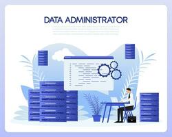 Data administrator people, great design for any purposes. Finance isometric. File management vector