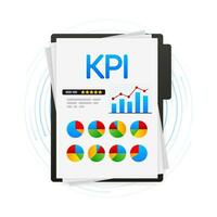 plano icono con kpi para márketing diseño. financiero inversión. negocio datos análisis vector